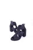 Witty 1562 Kadın 7,5 Cm Topuklu Streçli Süet Sandalet - 3