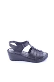 Lobeno 22-D-012 Dolgu Topuk Günlük Anatomik Deri Sandalet - 2