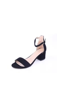 Ceylan 1553 Kadın 5 Cm Topuk Tek Bant Süet Sandalet - 3