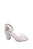 Goldstep 1601 Kadın 7,5 Cm Topuk Dantelli Tek Bant Sandalet - 4