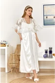 Cossy By Aqua 22512 Brodeli Saten Sabahlık - 4