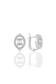 Gümüş rodyumlu oval gümüş düz baget taşlı üçlü set SGTL10735RODAJ - 4