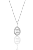 Gümüş rodyumlu oval gümüş düz baget taşlı üçlü set SGTL10735RODAJ - 2