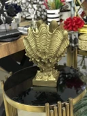 Dekoratif Mercan Üzerinde Deniz Kabuğu Biblo Vazo - 5