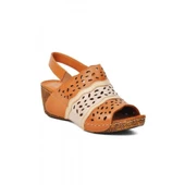 VENÜS 22981909 DOLGU TOPUK DERİ KADIN SANDALET - 7