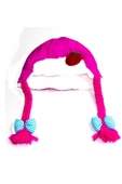 Kız Bebek Saç Örgülü Pembe Şapka 7115 - 1