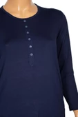 Cimariva Kadın Ferah Basic Patlı Süs Düğmeli Lacivert Tunik - 2