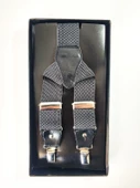 JANTİ PANTOLON ASKISI UNISEX 3,5 CM PETEK DOKULU DERİ MALZEMELİ METAL APARATLI - 1
