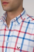 DORSS REGULAR FİT PAMUKLU YAKA DÜĞMELİ EKOSELİ PREMİUM SERİSİ ERKEK GÖMLEK thumbnail 6