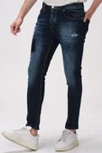 Erkek Skinny Fit Taş Yıkamalı Likralı Jean Kot Pantolon - 9