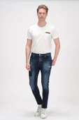 Erkek Skinny Fit Taş Yıkamalı Likralı Jean Kot Pantolon - 8