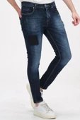 Erkek Skinny Fit Taş Yıkamalı Likralı Jean Kot Pantolon - 3