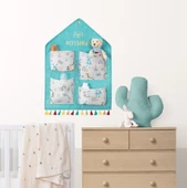 Baby Bebek Odası Duvar Düzenleyici 4 Cepli Mavi thumbnail 3