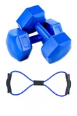 8 Kg Dambıl Ve Sekizgen Lastik Seti Egzersiz Seti Antrenman Seti 8 Kg X 2 Adet 16 Kg Dambıl Seti - 1