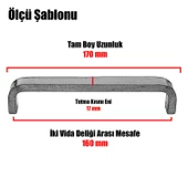 Vien Çekmece Dolap Dolabı Kapak Kulpu Kulpları Kulbu (160 MM-16.0 CM) Füme Metal Kulp Mobilya Mutfak thumbnail 3