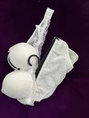 Dantel Detaylı, Çapraz Aksesuarlı, Push-Up Özellikli Sütyen- Külot Takım - 2