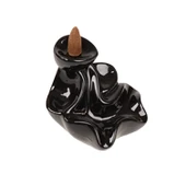 C0809-SERAMİK ŞELALE GERİ AKIŞ TÜTSÜLÜK 11/10/11 CM SİYAH - 3