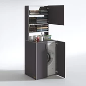 Kenzlife çamaşır makinesi dolabı kasparov gri 180*066*55-20 banyo kapaklı arkalıksız thumbnail 3