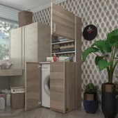 Kenzlife çamaşır makinesi dolabı kasparov crd 180*066*55-20 banyo kapaklı arkalıksız - 1
