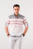 BİCAN ÇİZGİLİ KATLAMALI KOL YAKA DÜĞMELİ SLİMFİT ERKEK GÖMLEK thumbnail 10