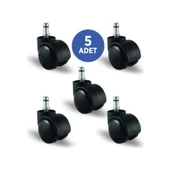 Pimli Mobilya Tekerleği Koltuk Tekeri, Çap:50, 5Li Set, Geniş Tip - 1