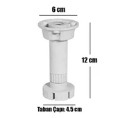 Ayarlanabilir Dolap Mobilya Kanepe Tezgah Ayağı Yükseltme Yükseltici 12 Cm Gri Ayakları 10 Adet thumbnail 2