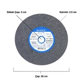 Rodex Taşlama Bıçak Bileme Zımpara Taşı Taş Motoru 200X25x20 Mm 60 Kum - 2