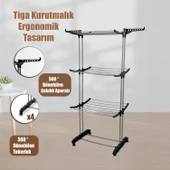 Perilla Tiga Fits 3 Katlı Tekerlekli Çamaşır Kurutmalık - 1