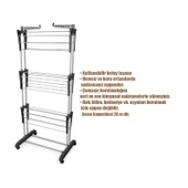 Perilla Tiga Fits 3 Katlı Tekerlekli Çamaşır Kurutmalık - 2