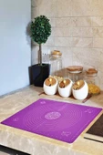 Tilbe Home Silikon Hamur Matı Ölçülü Isıya Dayanıklı Hamur Yoğurma Açma Matı Renkli Mutfak Pasta Fırın Altlığı - 5