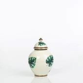 Vitale Yaprak Desenli Şah Küp Yeşil 21 cm AK.NRH0088 thumbnail 1