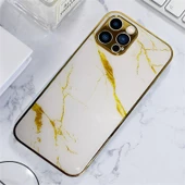 İphone 12 Pro Max Marble Parlak Mermer Desenli Cam Telefon Kılıfı thumbnail 2