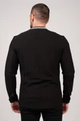 Erkek Dik Yaka Fermuarlı Sweat Siyah - 3