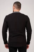 Erkek Dik Yaka Fermuarlı Sweat Siyah - 8