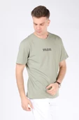 Erkek Sıfır Yaka Man Baskı T-Shirt Çağla - 2