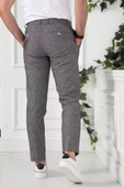 BELİ İPLİKLİ ÇİZGİLİ REGULAR FİT KETEN ERKEK JOGGER PANTOLON - 3