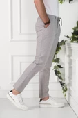 BELİ İPLİKLİ ÇİZGİLİ REGULAR FİT KETEN ERKEK JOGGER PANTOLON - 6