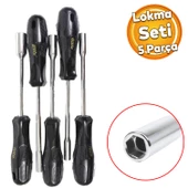 Lokma Tornavida Seti Rico 003-RL0015 5PC Lokma Somun Sökme 6-7-8-10-13 mm Ölçü Metal - 1