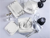 Taç Real Bone Harem 60 Parça 12 Kişilik Yemek Takımı Platin - 6