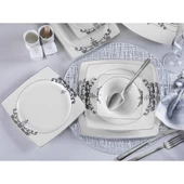 Taç Real Bone Harem 60 Parça 12 Kişilik Yemek Takımı Platin - 12