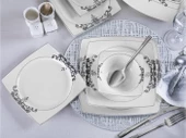 Taç Real Bone Harem 60 Parça 12 Kişilik Yemek Takımı Platin - 8