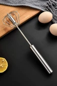 Tilbe Home Çelik Çırpıcı Bas Çek Mutfak Çırpıcı El Blender Yaylı Yumurta Çırpma Mikser Tel Karıştırıcı 3Lü - 6