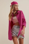 Kadın Oversize Gömlek Fuşya - 2