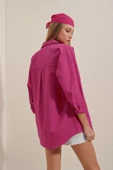 Kadın Oversize Gömlek Fuşya - 6