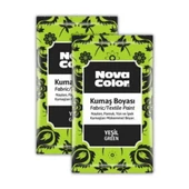 Yeşil Kumaş Boyası Toz 12 gr 2 Adet Nova Color Toz Kumaş Boyası Yeşil Kot Pantalon Gömlek Tişört Tekstil Kumaş Boyası 2 Adet - 1
