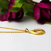 Çeyrek Altın Çerçevesi Lale Kolye thumbnail 5