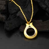 Çeyrek Altın Çerçevesi Lale Kolye thumbnail 4