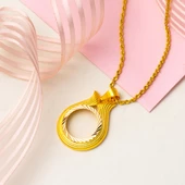 Çeyrek Altın Çerçevesi Lale Kolye thumbnail 3