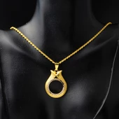 Çeyrek Altın Çerçevesi Lale Kolye thumbnail 2