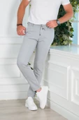 BELİ LASTİKLİ YAZLIK İNCE TENSEL KUMAŞ İPLİKLİ REGULAR FİT ERKEK JOGGER PANTOLON - 2